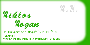 miklos mogan business card